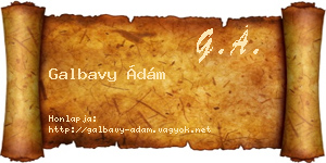 Galbavy Ádám névjegykártya